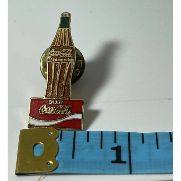 VTG Enjoy Coca Cola Coke Bottle Lapel Tie Hat Pin Back - Picture 2 of 3